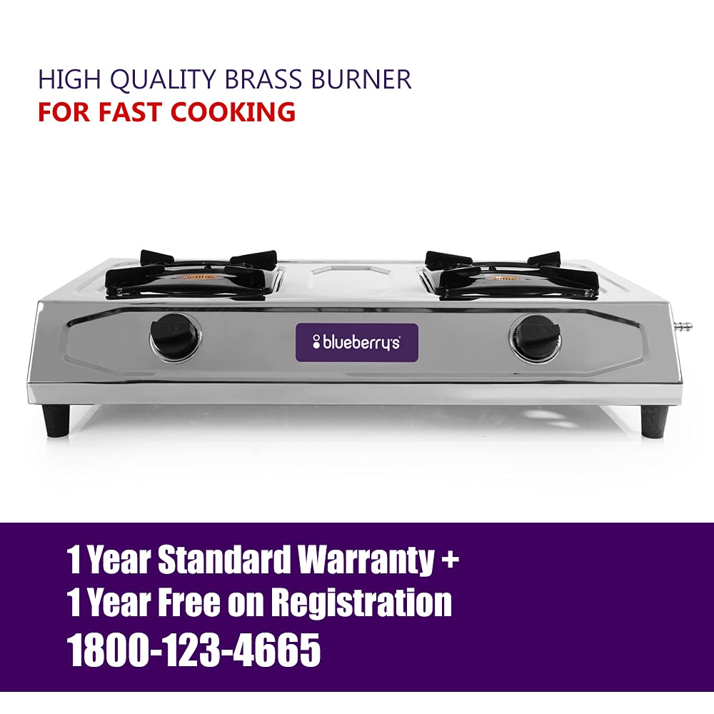 Blueberry's BLAZE 2 Burner  Stainless Steel Gas Stove