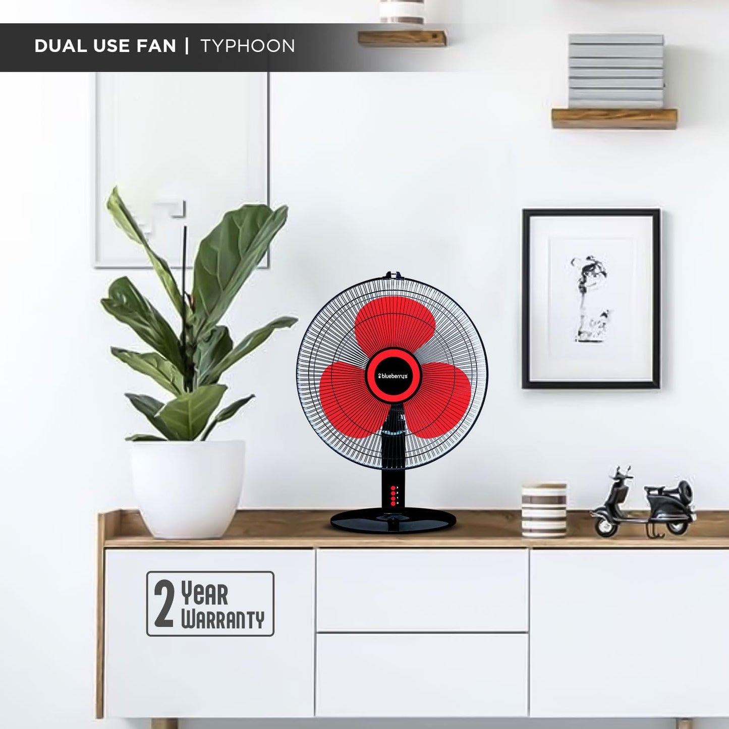 Blueberry's 16" 2IN1 Pedestal Fan