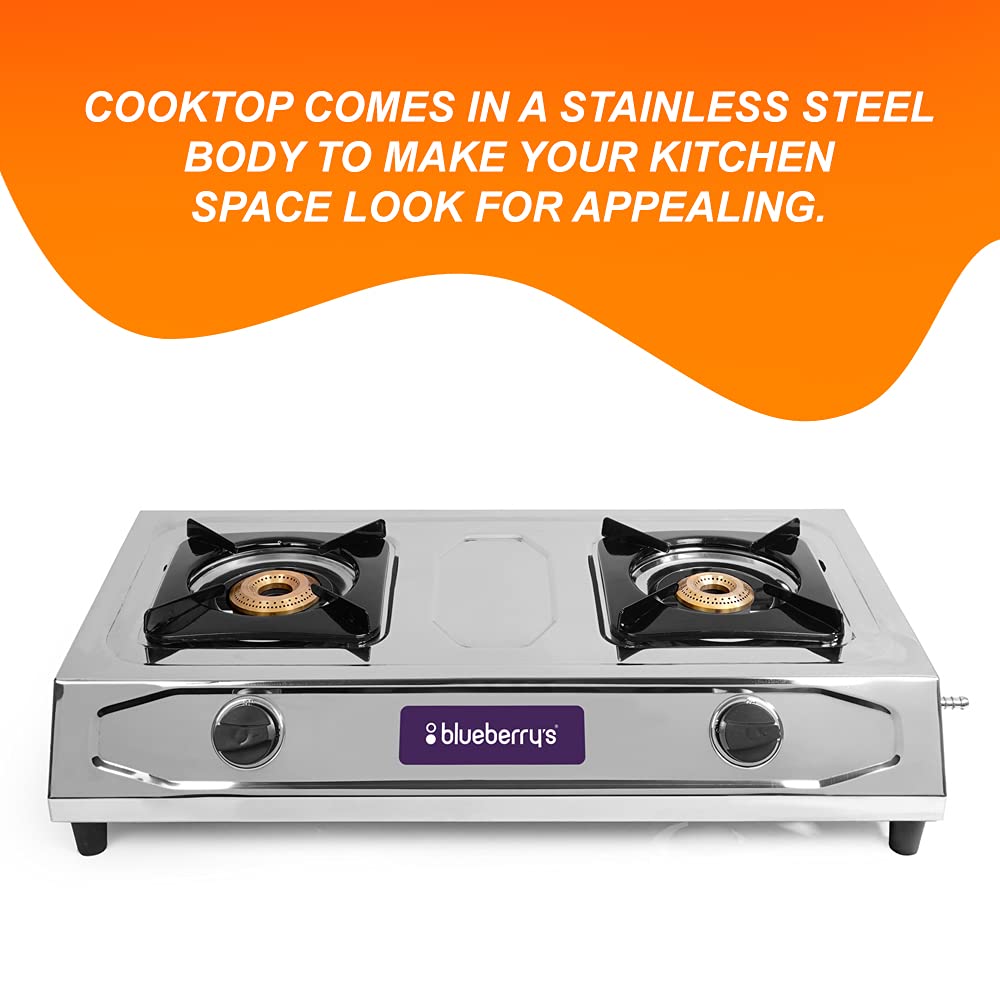 Blueberry's BLAZE 2 Burner  Stainless Steel Gas Stove