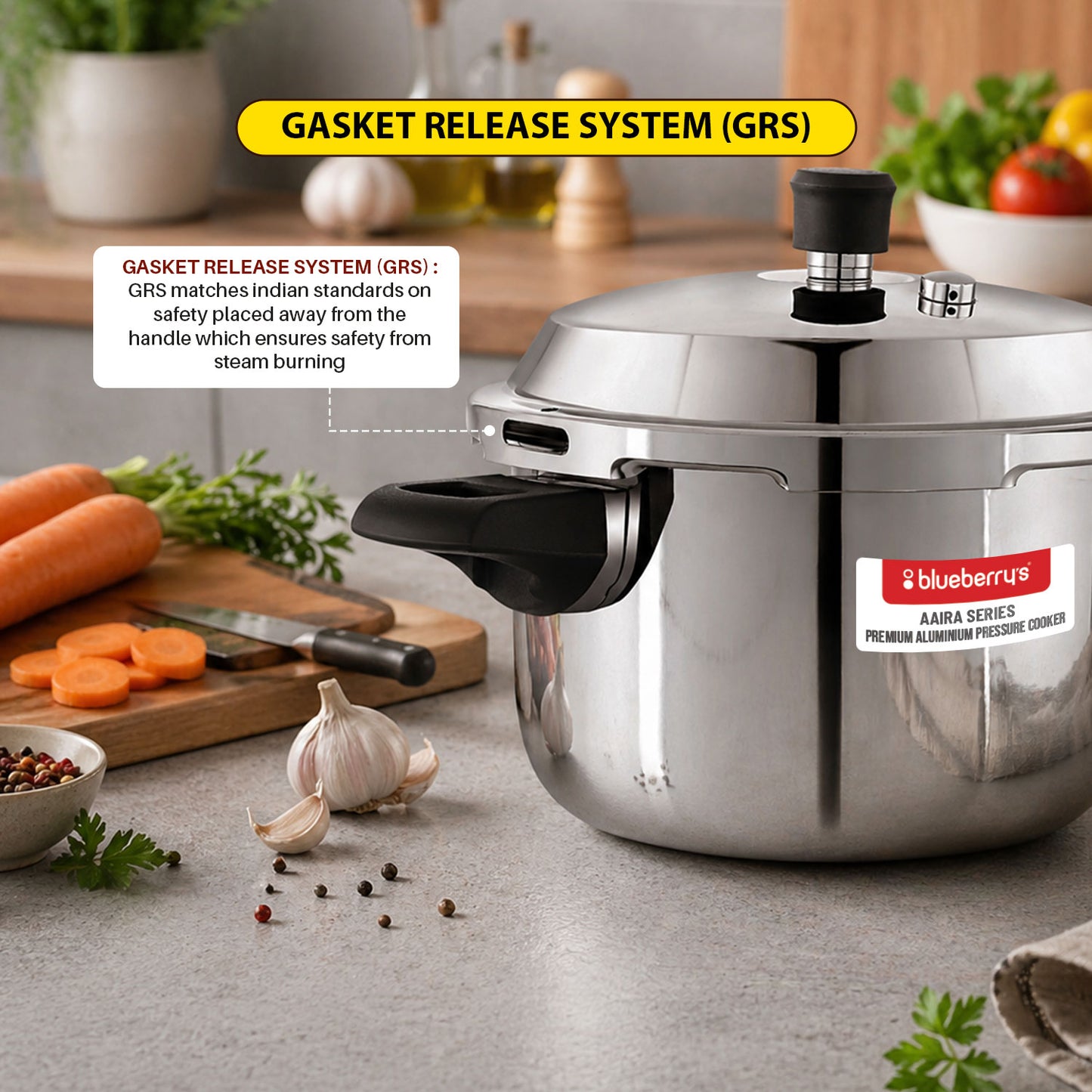 Blueberry's Premium Triply Stainless Steel 5-Liter Pressure Cooker