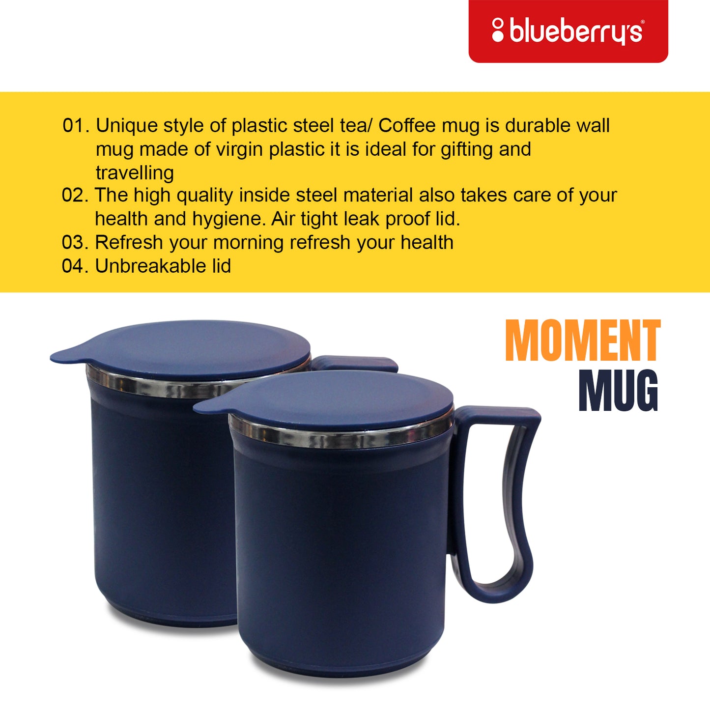 Blueberry's Double Coffee Mug with Lid