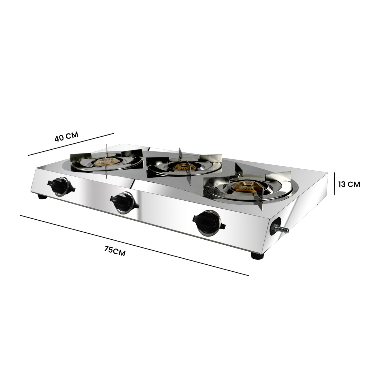 Blueberry's BLAZE 3 Burner Full Steel Gas Stove