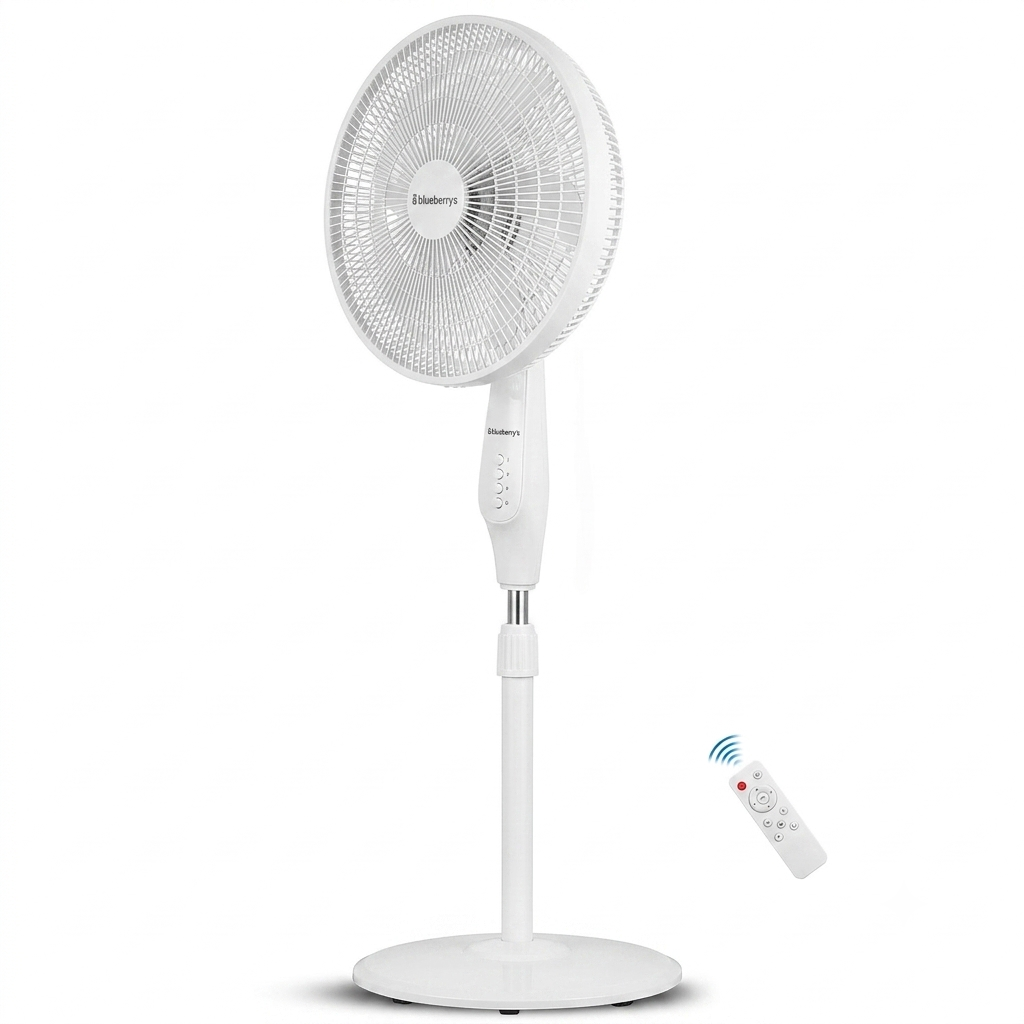 Blueberry's BLDC 35-Watts 400-mm 16" 3-Leaft, Plastic Gril Wall Fan with Remote