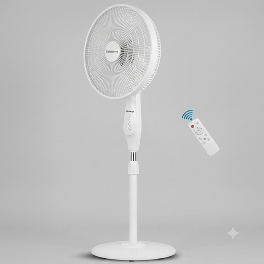 Blueberry's BLDC 35-Watts 400-mm 16" 3-Leaft, Plastic Gril Wall Fan with Remote