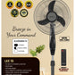 Blueberry's 35-Watts 400-mm 16" 3-Leaft Metal BLDC Wall Fan with Remote