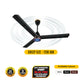 Blueberry's 1200mm BLDC Ceiling Fan with Remote Control, BEE 5-Star Rated