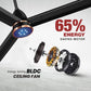 Blueberry's 1200mm BLDC Ceiling Fan with Remote Control, BEE 5-Star Rated