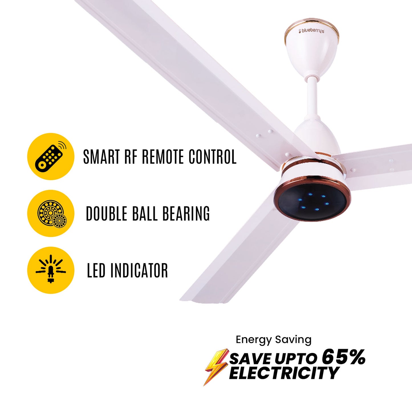 Blueberry's 1200mm BLDC Ceiling Fan with Remote Control, BEE 5-Star Rated