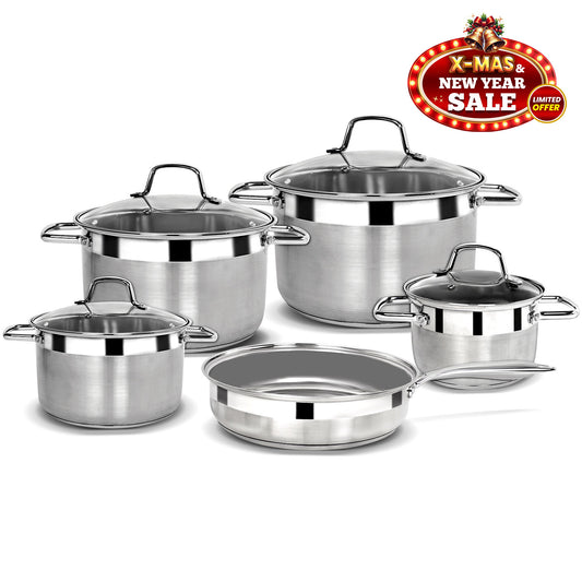 Blueberry's Premium 9-Piece Stainless Steel Combo Set