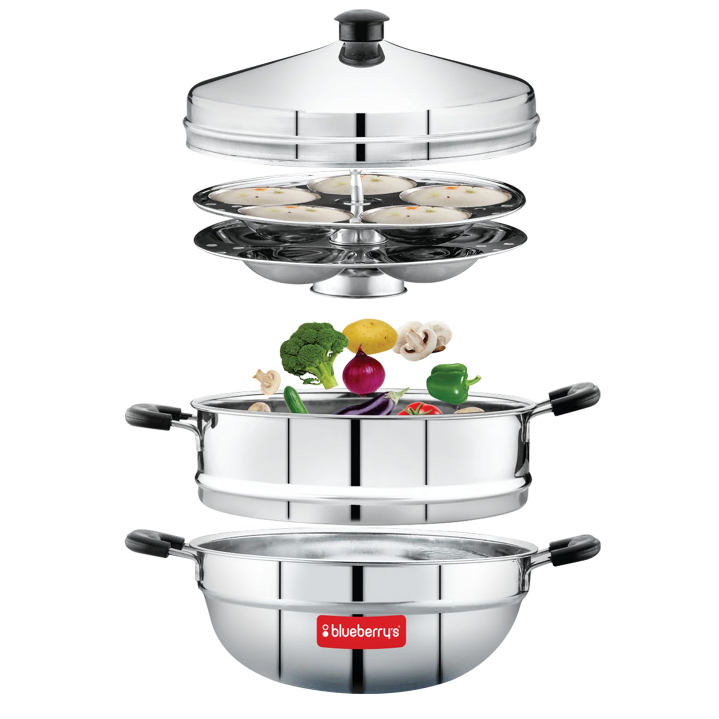 Blueberry's 2 Plate 10 Idly Stainless Steel Idly Cooker