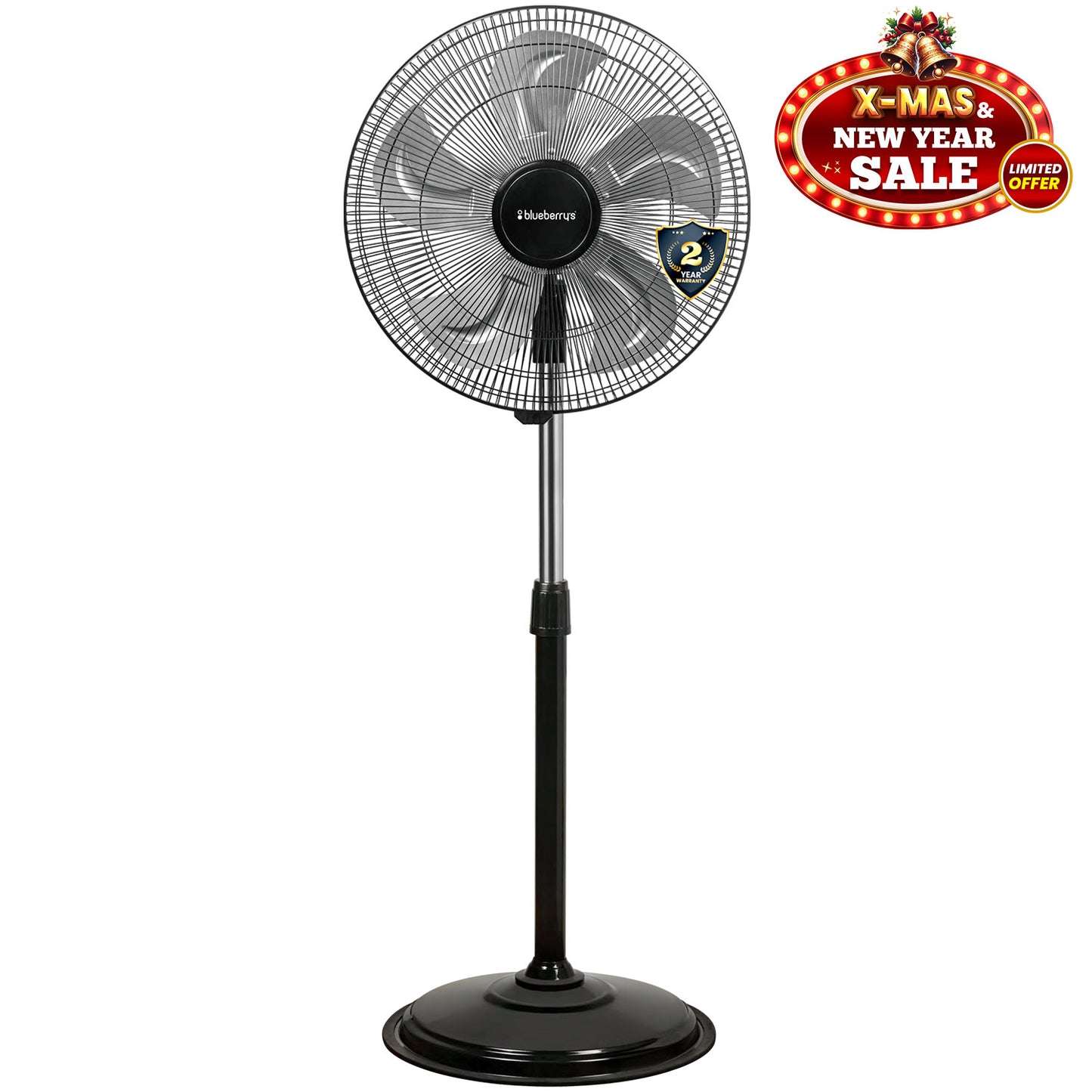 High Speed 18" Pedestal Fan, Full Metal, 75-Watts