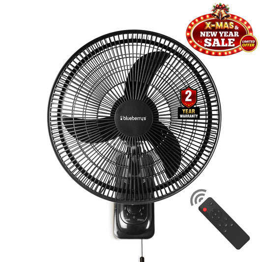 Blueberry's 35-Watts 400-mm 16" 3-Plastic Leaf BLDC Wall Fan with Remote