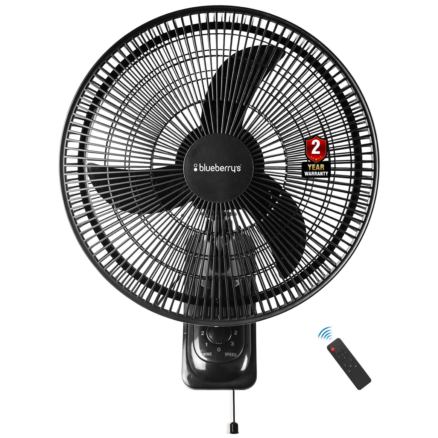 Blueberry's PRO 35-Watts 400-mm 16" 3-Blade BLDC Wall Fan with Smart Remote