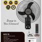Blueberry's 35-Watts 400-mm 16" 3-Metal Leaf BLDC Wall Fan with Remote