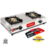 Blueberry's SLEEK Stainless Steel 2-Burner Gas Stove with Free Lighter