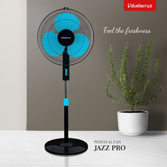 Blueberry's High Speed 3-Leaf Pedestal Fan, 16" 55-Watts