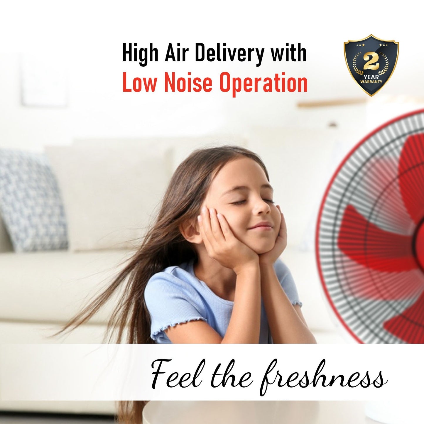 Blueberry's High Speed 16" 55-Watts Pedestal Fan