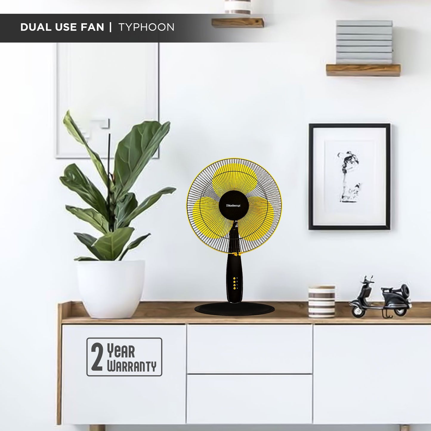 Blueberry's 16" 2IN1 Pedestal Fan