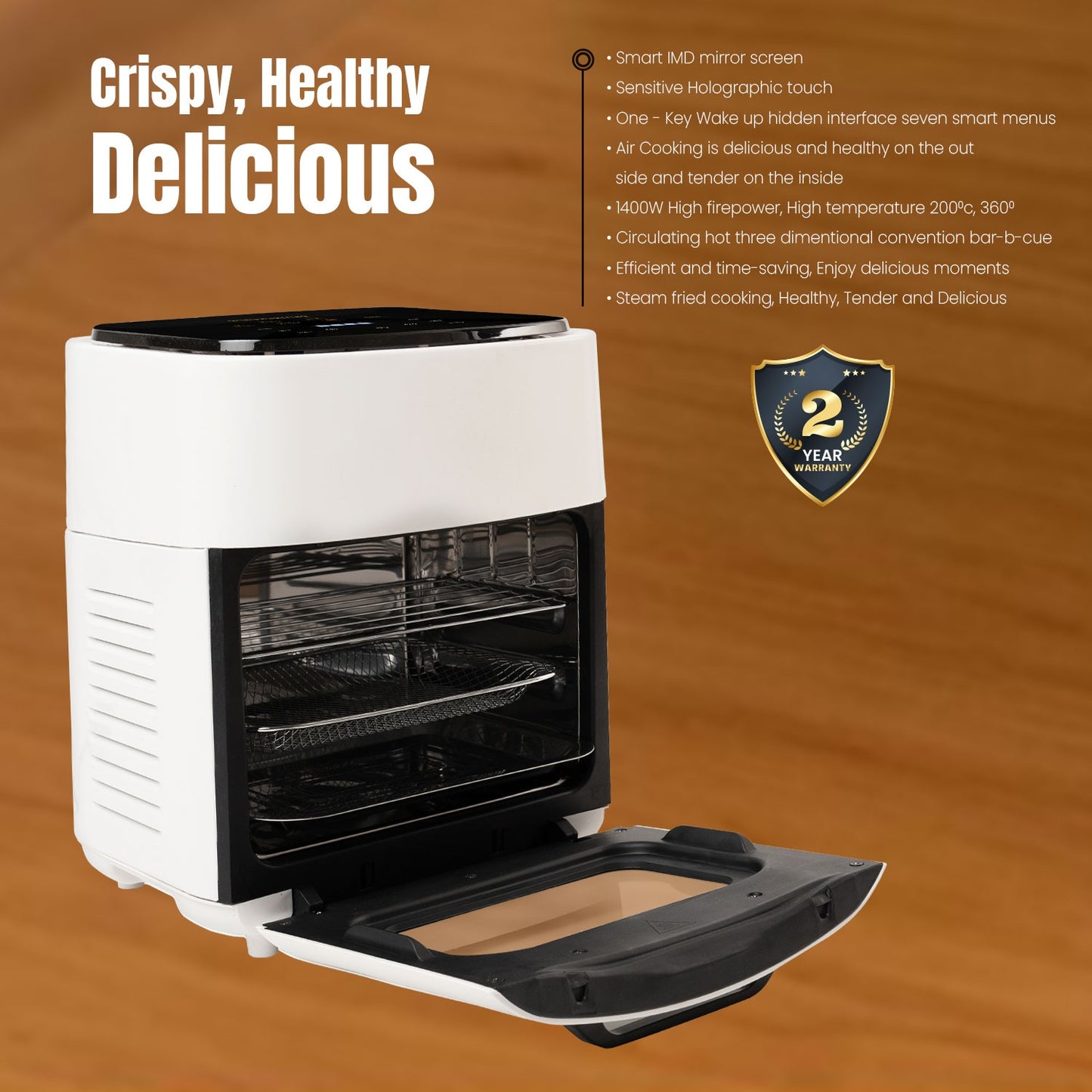 Blueberry's 10-Liter 1400-Watts Multi-Purpose Digital Air Fryer