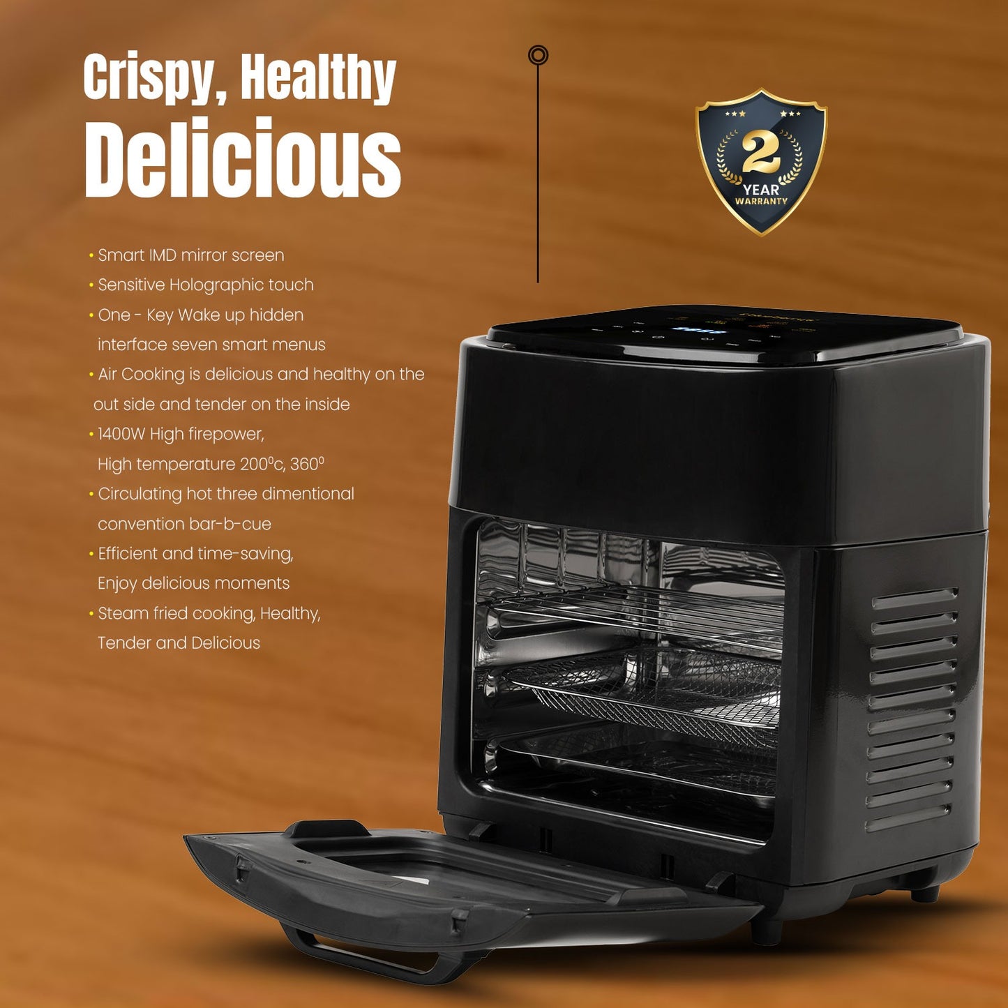 Blueberry's 10-Liter 1400-Watts Multi-Purpose Digital Air Fryer