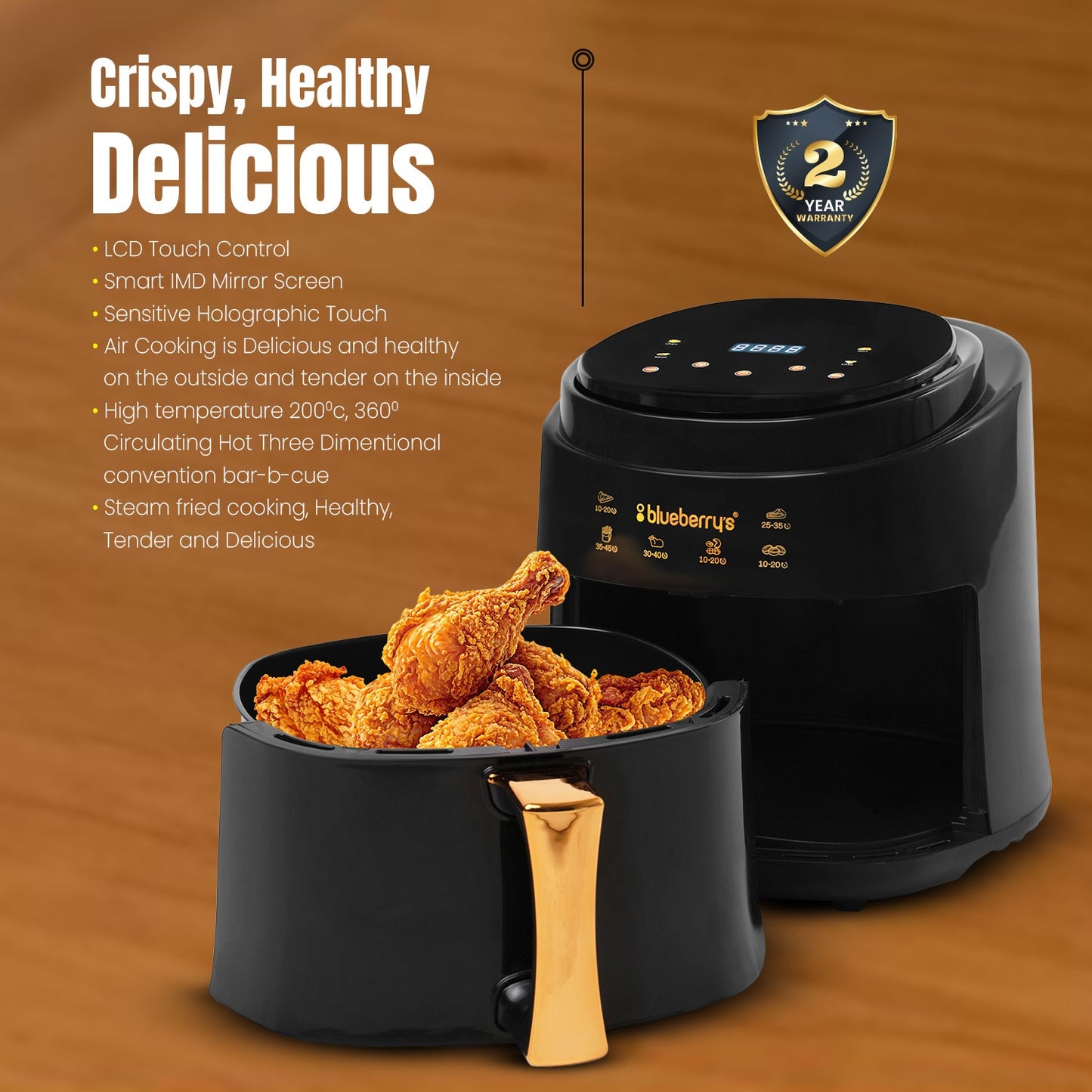 Blueberry's 6-Liter 1400-Watts Digital Air Fryer