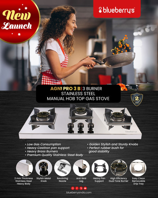 Blueberry's AGNI PRO Stainless Steel Top Hob Gas Stove