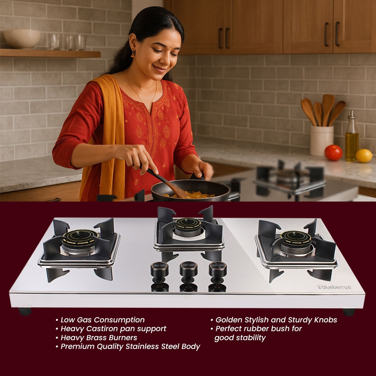 Blueberry's AGNI PRO Stainless Steel Top Hob Gas Stove