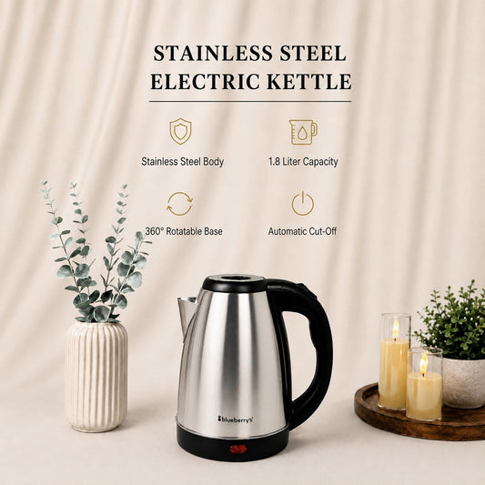Blueberry's 1.8-Liter Electric Kettle & 1000-ml Water Bottle Combo