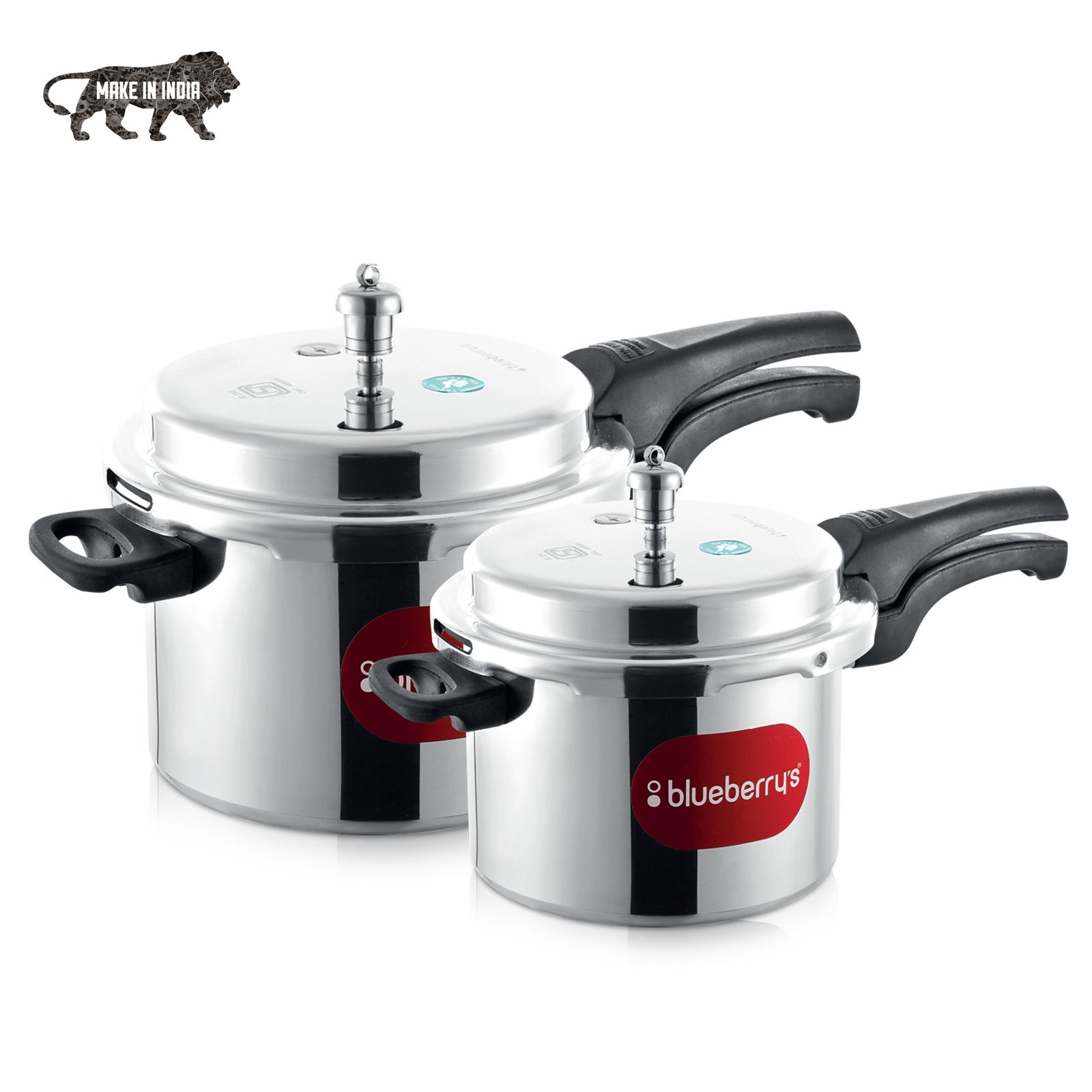 Blueberry s Aluminium 5L 3L 2IN1 Pressure Cooker ISI Certified