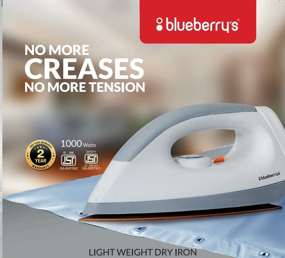 Buy Blueberry's Premium 1000 Watt Dry Iron Box, Automatic