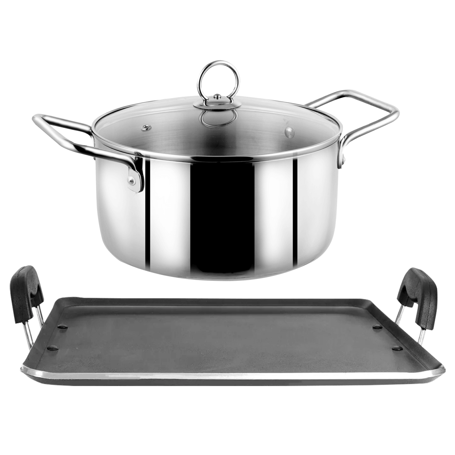 Buy Blueberry’s Stainless Steel Stock Pot 24cm + Pathiri Tawa Combo