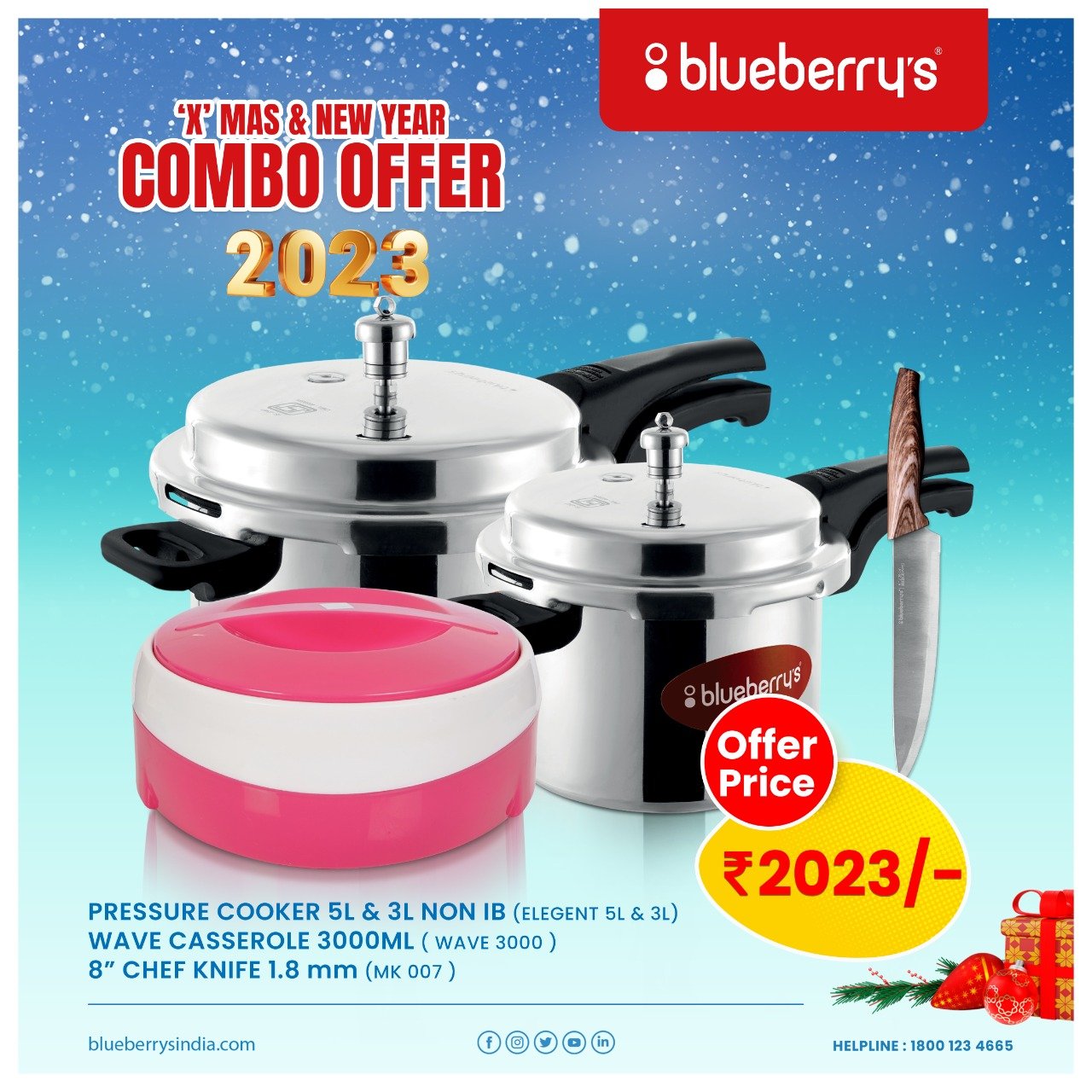 Buy Blueberry s X Mas New Year Combo Offer 5 3 Liter Cooker